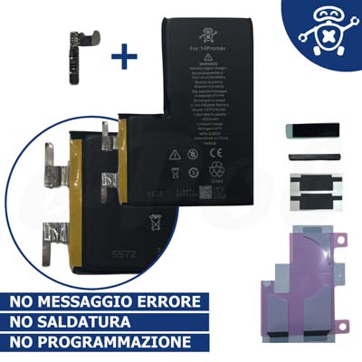 Batteria SOLO CELLE per Apple iPhone 14 PRO MAX NEW TECHNOLOGY by e-Pol + flex tag-on ®